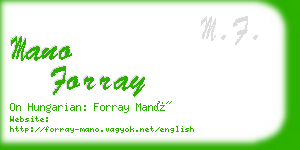 mano forray business card